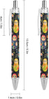 Generic 2 Russian Nesting Dolls Flowers Funny Retractable Ballpoint Pen Black Ink Smooth Writing Pens Personalized