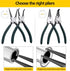 Snap Ring Pliers Set, 2pcs 7" Heavy Duty Internal/External Circlip Pliers Kit with Bent Jaw for Ring Remover
