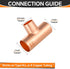 5-Pack Copper Fittings, 1"X1"X3/4" Copper Tee, C x C x C with Sweat Solder Connection