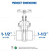 MIDLINE VALVE 427D334 Gate Valve, Lead-Free, 1-1/2 in. Sweat Connection