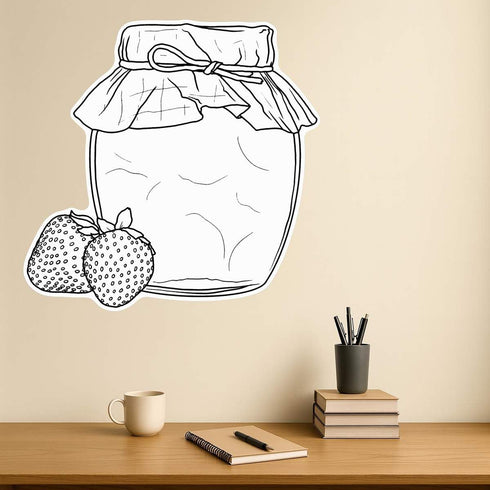 Azeeda (DW00162226) 'Strawberry Jam' White Premium Vinyl Decal Sticker Waterproof, Durable & Easy to Apply - Ideal