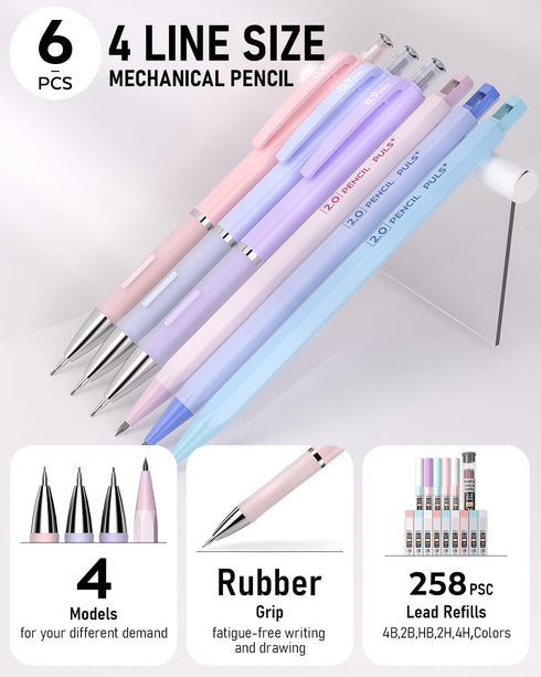 Nicpro 50 PCS Aesthetic School Supplies - 5 Quick Dry Retractable Black Ink Pens, 12 Pastel Highlighters, Mechanical