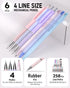 Nicpro 50 PCS Aesthetic School Supplies - 5 Quick Dry Retractable Black Ink Pens, 12 Pastel Highlighters, Mechanical
