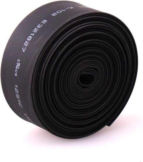 Heat Shrink Tube, Wire Wrap Electrical Cable Ratio 2:1 Shrinkable Sleeving Black (3M / 10Ft, Dia.12mm)