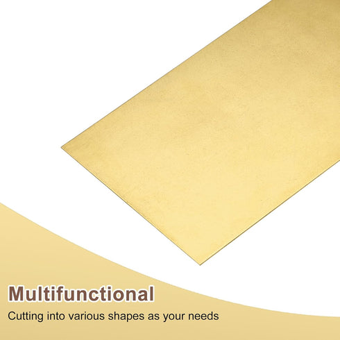 uxcell Brass Sheet, 12" x 4" Metal Sheets 0.02" Thickness for DIY Crafts and Electrical Repairs