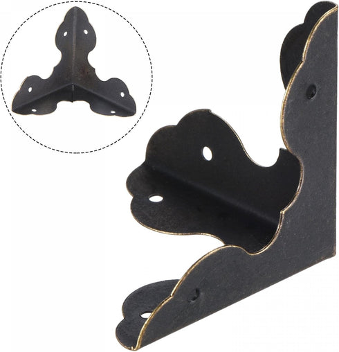 33x33x33mm 8pcs uxcell Metal Box Corner Protectors Edge Guard Bronze Tone