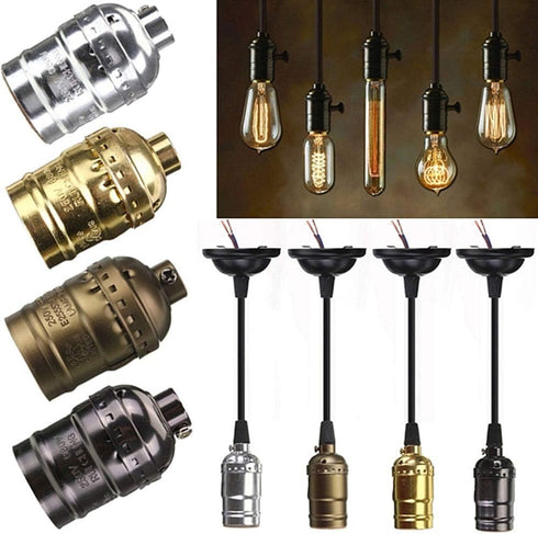 RTNLIT E26 /E27 Vintage Light Socket, Lamp or Fixture Replacement, Edison Lamp Socket Holder Replacement, Industrial