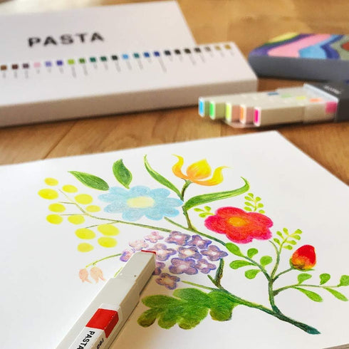 PASTA Drawing + Graphic Marker (10) with Sticky Notes, Assorted, KE-SP15-10