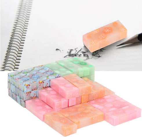 HEEPDD 36Pcs Kids Pencil Erasers, Pattern Correction Erasers for School Stationery, Party Reward for Students and