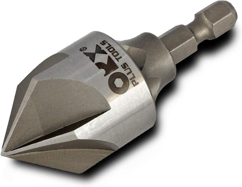 ORXPLUS Tools 5 Flute Metal Deburring Chamfer Drill Bit for Cleaning Pipe/Tube Burr, 87 Degree Quick Release Shank
