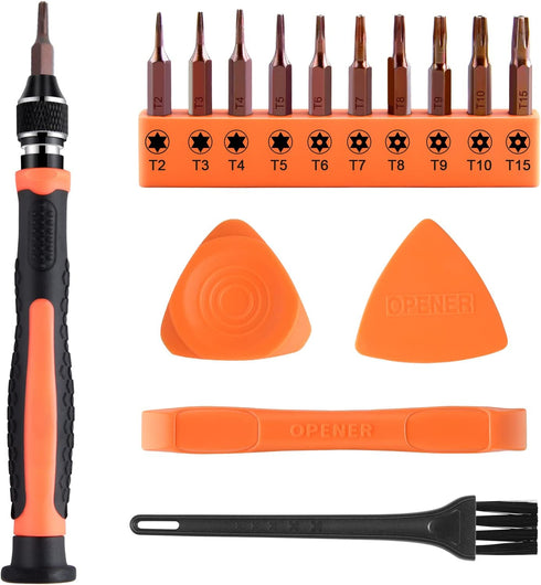NEBURORA 10 in 1 Torx Screwdriver Set with T2-T15 Interchangeable Magnetic Torx Bits & Opening Tool for Electronics