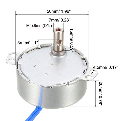 uxcell Synchronous Motor AC 100-127V, 30-36RPM 50-60Hz CCW/CW 4W Reduction Gear Motor