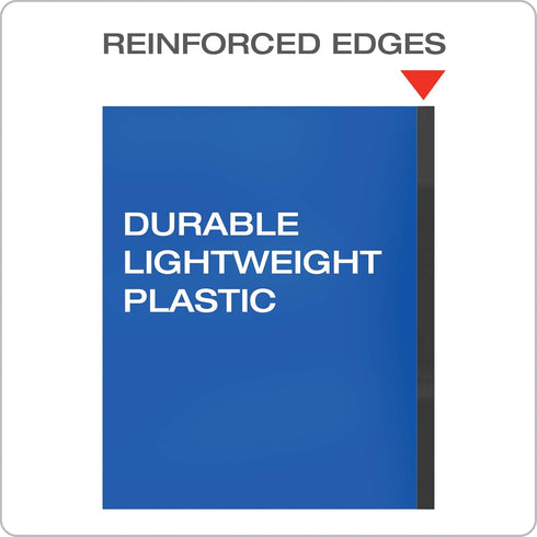 Oxford Two Pocket Plastic Folders with Reinforced Edges, Letter Size, Red, Blue, Green, Black, Purple, 5 Per Pack