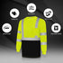 Safety Shirts for Men Class 3 High Visibility Long Sleeve Construction Work Shirts with Black Bottom, Hi Vis Reflective