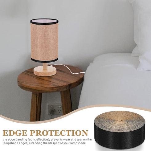 10M/32.8FT Veemoon Self Adhesive Lampshade Cloth Strips, Lamp Shade Edge Banding Tape DIY Lampshade Material Fabric
