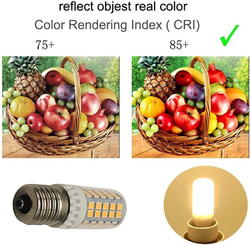 E17 LED Bulb Microwave Oven Light, 60W Incandescent Equivalent, Warm White Appliance Light, 4 Pack for Dryer and Range