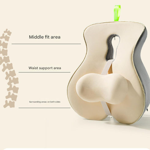 WOTABLE Lumbar Support Pillow, Orthopedic Back Rest Cushion with Adjustable Slider, Memory Foam Chair Support