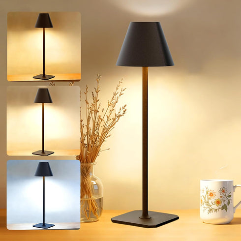 Portable Cordless Table Lamp, 3000mAh Rechargeable Battery-Powered Lighting, Dimmable, Suitable for Dining