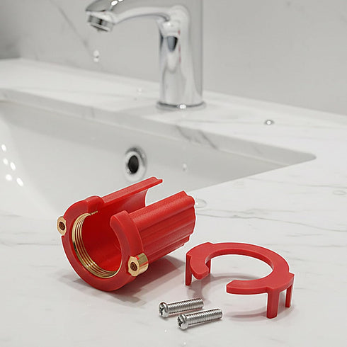 InnoHHustle 32mm Kitchen Faucet Fixing Nut PP Plastic Faucet Lock Nut for Threaded Pipe OD Anti Loosening Hot and Cold
