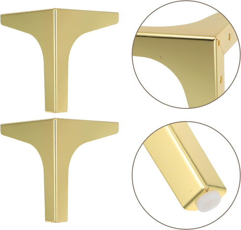 Ipetboom 2pcs 13cm Metal Sofa Legs and Stable Triangle Furniture Legs Titanium Color for Dresser Tv Stand and Coffee