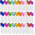 TIHOOD 60PCS Liquid Droppers with Clean Brush, 5ml Silicone and Plastic Eyedropper Pipettes with Bulb Tip
