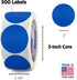 ChromaLabel 2 Inch Round Removable Color Code Dot Stickers, 500 Labels per Roll, Dark Blue