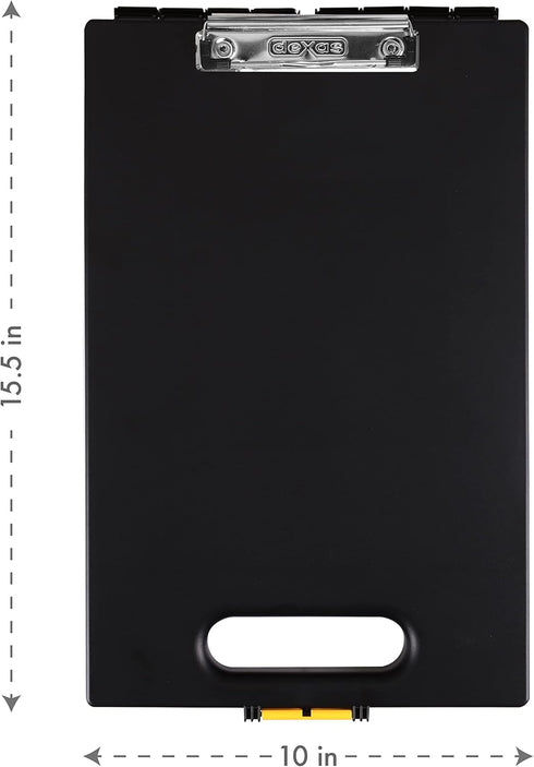 Dexas Clipcase Storage Clipboard with Handle, Set of Two, Black