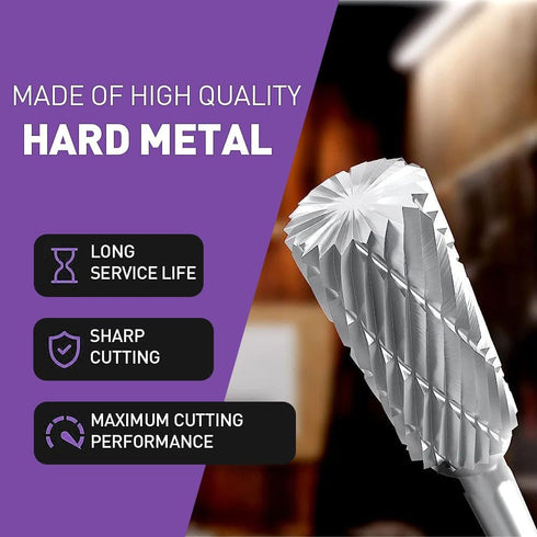 Carving Bits Carbide Burr Set, 10Pcs Grinding Bits for Rotary Tool, 1/8" Shank Rasp Bits for Wood Metal Processing