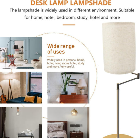 Cozy Linen Table Lamp Shade Half Round Design Floor Lamp Cover for Bedroom Living Room Replacement for Home Decor