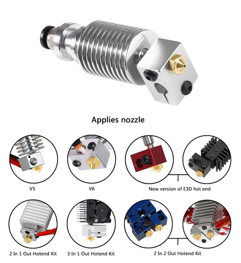 Aokin 16 Pcs 3D Printer Brass Nozzles - Extruder Nozzles for E3D V5 V6, 0.2mm to 1.0mm for 1.75mm Filament