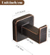 FORBATH Bronze Towel Hooks, 2 Pieces Wall Mounted Coat Hooks, Oil Rubbed Square Robe Hooks for Bathroom