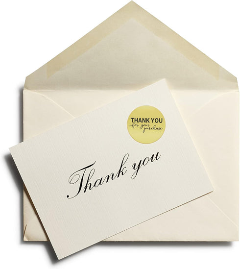 Hybsk Gold Foil Thank You for Your Purchase Stickers 1.5" Round - 500 Labels per Roll (Gold)