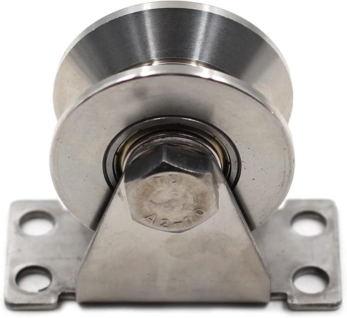 Chiloskit Stainless Steel 2" Sliding Gate V Groove Roller Bearings, Pulley Wheels for Track Rail Sliding Gate System