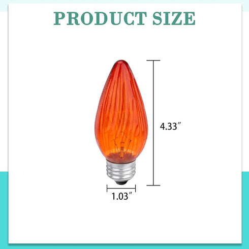 Neowah 25W Bulbs, 120 2 Pack Amber Flame Tip Chandelier Decorative Glass, Lumens