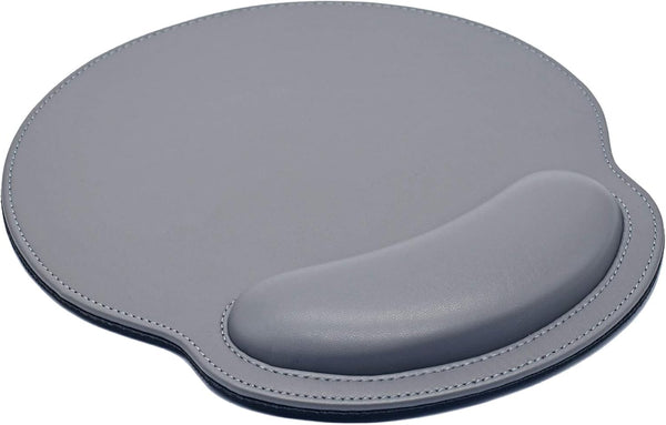 Mouse Pad Leather Wrist Rest Support, Ergonomic Memory Foam Mouse Wrist Rest Pad for Computer Pain Relief, Grey