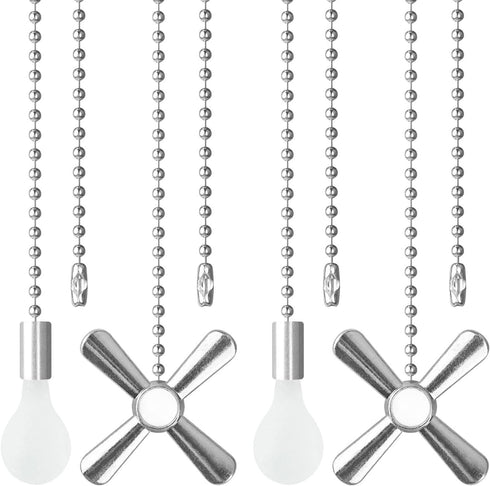 SHIFANQI Ceiling Fan Pull Chain, 4 Pack 3D Bulb&Fan Pull Chain Extension, 12