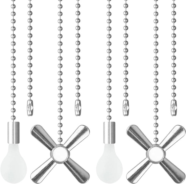 SHIFANQI Ceiling Fan Pull Chain, 4 Pack 3D Bulb&Fan Pull Chain Extension, 12
