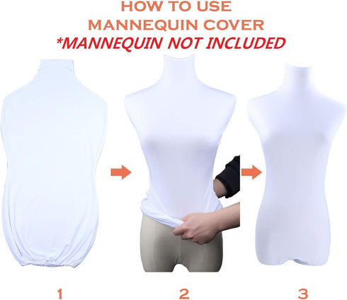 NAVADEAL White Superb Mannequin Fabric Cover, Soft Stretchy for Fashion Designer Retail Boutique Store Dummy Model