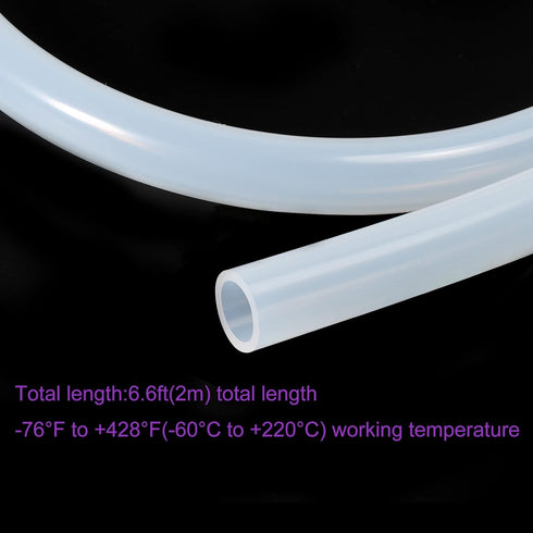 DMiotech 0.8mm ID 4mm OD 5 Feet Clear Silicone Tubes, Industrial Hose for Water Air Pump