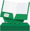 Jutom 50 Pcs Glossy Laminated Paper Folders, 2 Pocket Presentation Folder, Letter Size, Green Color for Office Supplies