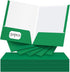 Jutom 50 Pcs Glossy Laminated Paper Folders, 2 Pocket Presentation Folder, Letter Size, Green Color for Office Supplies