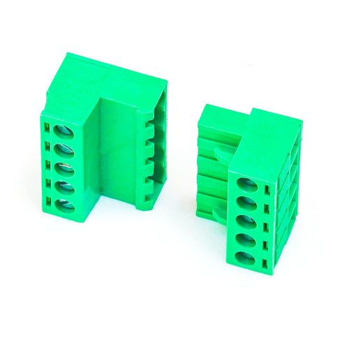 5 Pin Male & Female Phoenix Type Connector No Soldering Green PCB Screw Terminal Block 2 Set 5.08mm 5 Pole