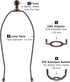 Bronze Lamp Shade Harp with Lamp Finials - 12 Inch, 2 Set Lamp Harp with 3/8 Standard Saddle, E26 Light Base UNO Fitter Adapter, Lamp Hardware for Table and Floor Lamps, Lamp Accessories and Parts by Qc