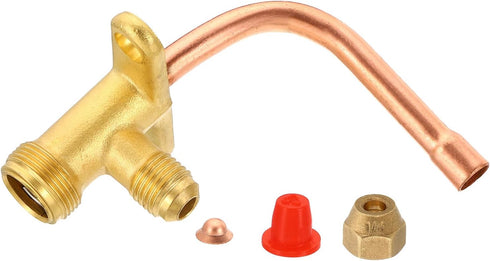 PATIKIL Air Conditioner Stop Valve - 1/4" OD Copper Tube Elbow 90 Degree 3 Way Angle Service Valve