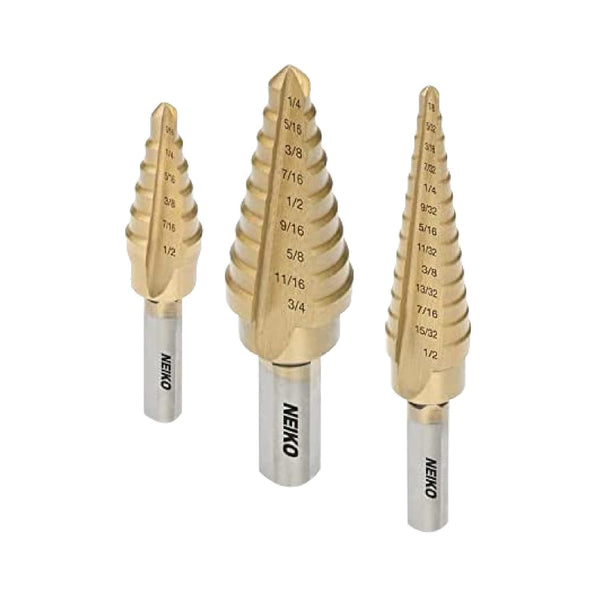 Neiko 10193A Titanium Step Bits, Unibit Set with 28 Sizes, High Speed Steel for Metal