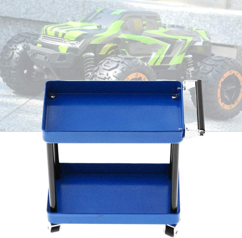 01 02 015 1/8 1/10 1/12 1/1(Blue) Tool Organizers, Metal Tool Cart Compatibile Lasting Performance with Wheels for RC