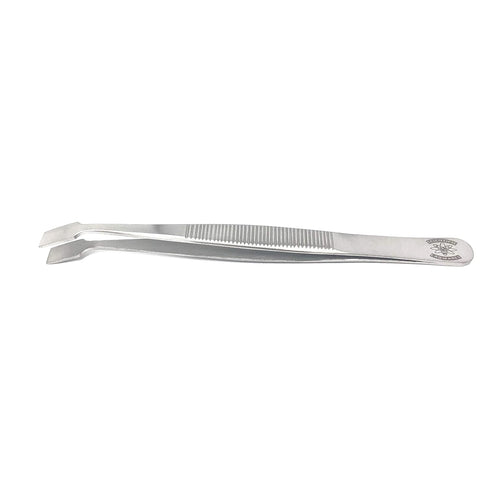 Stainless Steel Forceps with Offset Flat-Tips, Perfect for Handling Membranes (4.75 in.)