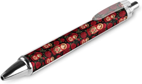 Generic 4 Russian Nesting Doll with Flowers Ballpoint Pens Retractable Cute Ball Point Pen Smooth Writing Work Pen PCS