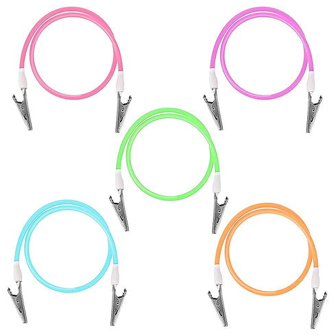 5 Pack Multicolor Silicone Bib Clips with Metal Clamps Dental Napkin Holder