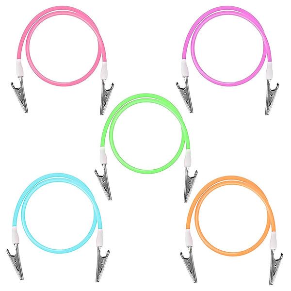 5 Pack Multicolor Silicone Bib Clips with Metal Clamps Dental Napkin Holder